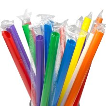 Custom Color Disposable Wrapped PP Plastic Straws for Bubble Tea