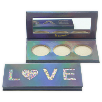 Shimmering magnetic empty face blush highlighter palette