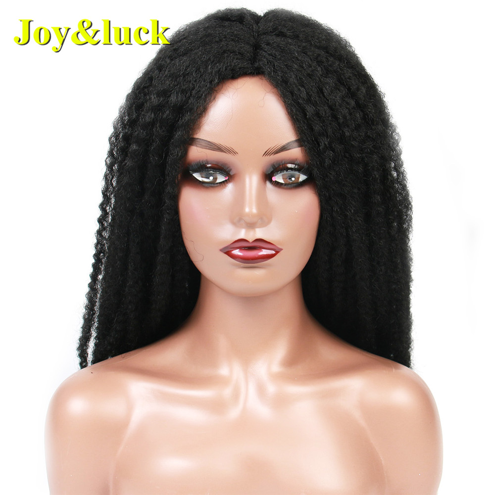 Long Afro Kinky Curly  Crochet Braids Wigs  Sythetic Wigs Middle Part Ombre Color Hair Wigs  Cosplay or Daily Use Hair Style