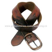 Mature Men's Leather/Worn Out Jeans Belt