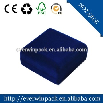 High quality cheap blue flocking bracelet box