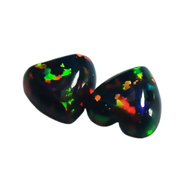 Custom Heart Shaped Ethiopian Opal Black Stone Loose Gemstone