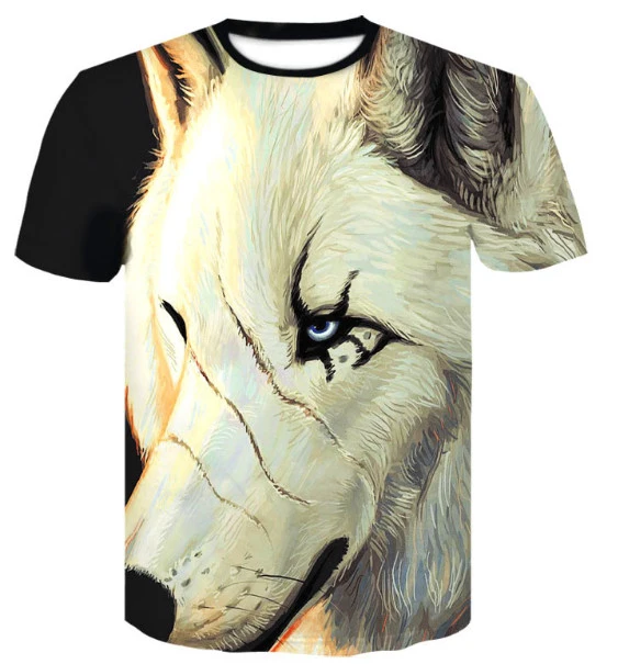 Novelty 3D Direct Printing Low MOQ Custom Logo Animal T Shirts