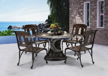 Luxury Outdoor Furniture Table And Chair Cast Aluminium Garden Dining Table Set