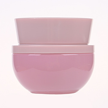 Kosmetische Glasflasche und Glas des rosa Glases