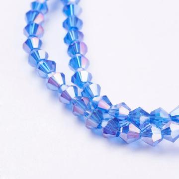 Pandahall 4mm AB Color Plated Faceted Glass Bicone Beads: Unique Beading Supplies for Your Craft Projects