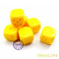 Blank Unpainted 16MM D6 Game Dice with Blank 6th Side, 4 Assorted Color Set of 24pcs, Raw Blank Cube