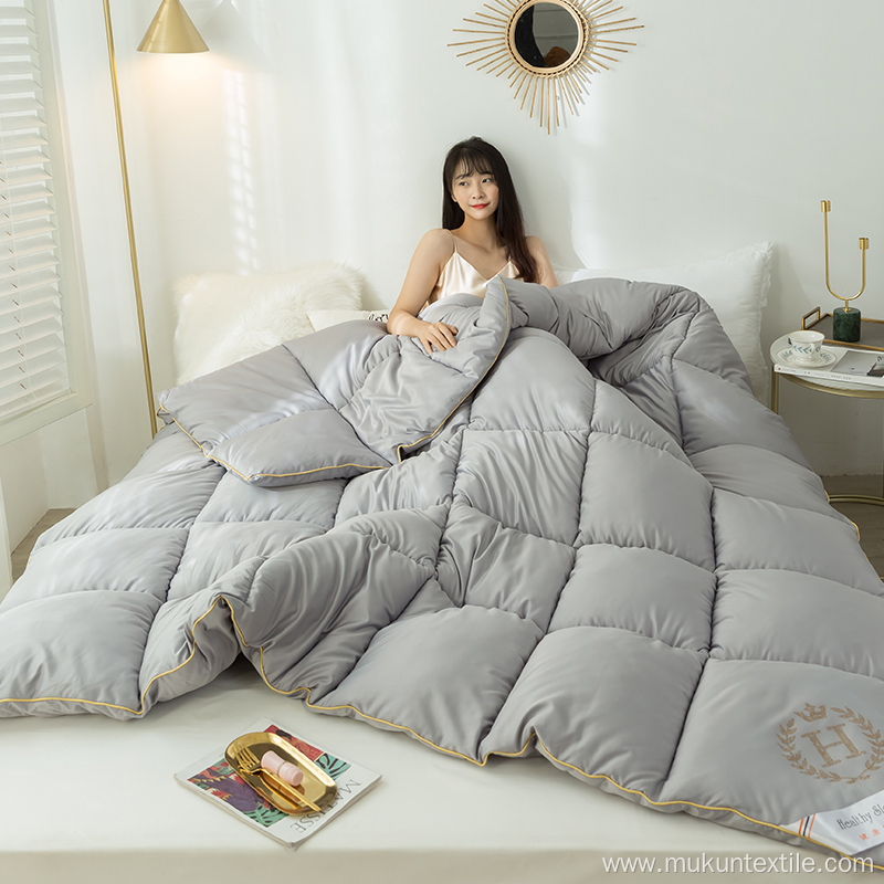 Double bed Plush microfiber fill Alternative Comforter
