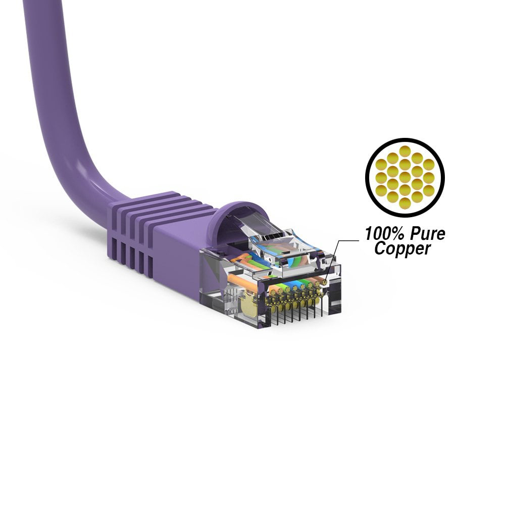 Cat5e Ethernet Patch Cable, 50ft, Purple
