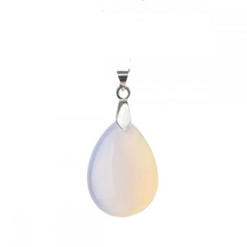 Opal 28x35MM Waterdrop Pendant Necklace with 45CM Silver Chain