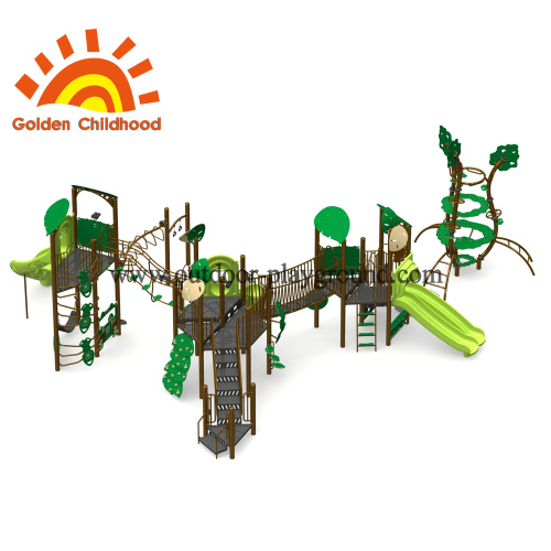 Grüner Frühlings-Baum-Spielplatz im Freien für Kinder