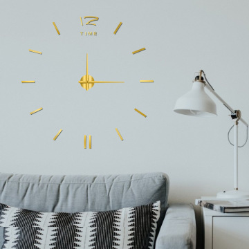 Minimalist Frameless Wall Sticker Numbers & Large Decorative Clock