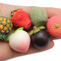 Cabujón de resina de frutas en miniatura en 3D, simulación bonita, melocotón, fresa, limón, sandía, DIY, álbum de recortes, accesorios para hacer joyas