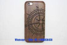 Compass Black Walnut Wood Cell Phone Case , durable Natural