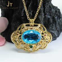 Glittering Gems: Discover Unique Hollow Brass Cubic Zirconia, Topaz, and Diamond Pendants