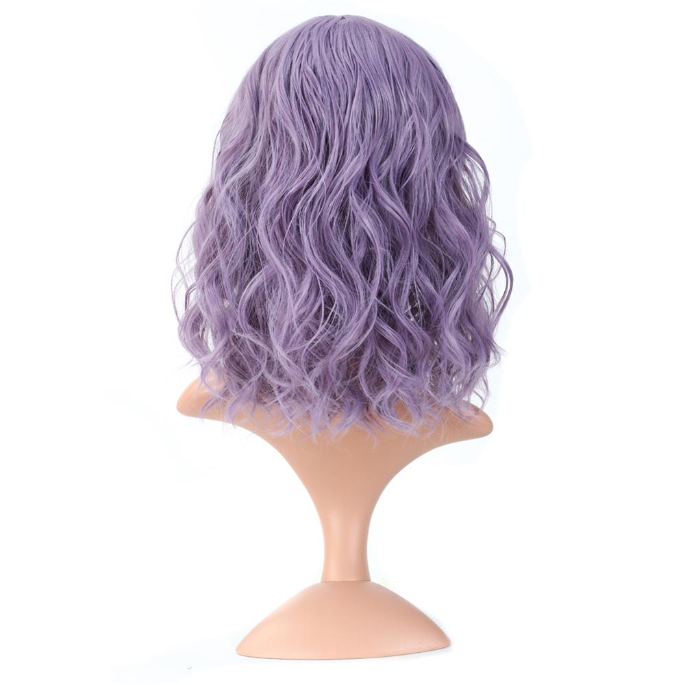 MYZYR own brand wig high-quality heat-resistant synthetic wig 16 inches, fluffy wavy bangs wig, noble gold artificial wig