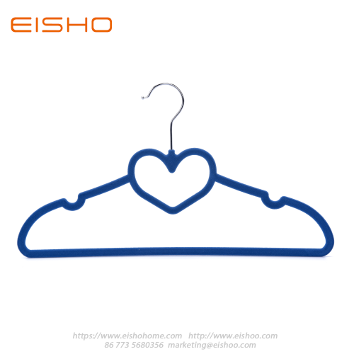 Ultral Thin Blue Heart-shape Velvet Shirt Hanger FV005-42