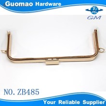 Golden long frame ladies handbag metal frame