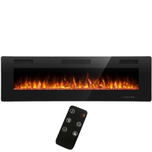 60" Electric Modern 3D Flame Fireplace Wall Mounting Fan Heater