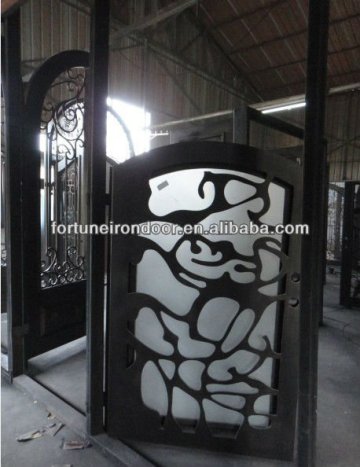 wrought iron single door arch top double wrought iron door