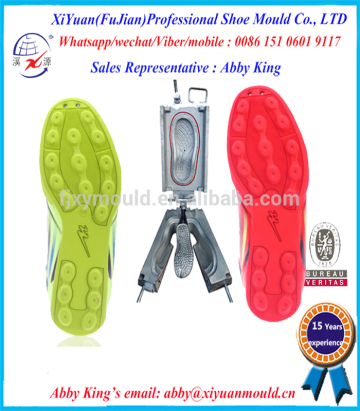 Hight quality injection single cavity soccor shoe PVC shoe sole moulds maker