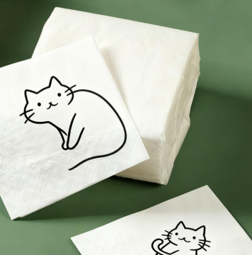 Custom Printed Logo Wedding White Napkins