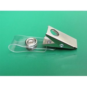 1 hole Badge Clip with clear vinyl strap