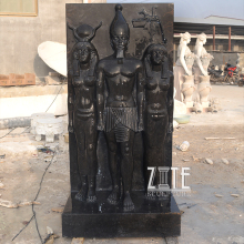 High Quality Life Size Black Marble Eypgtian Wall Relief Sculpture