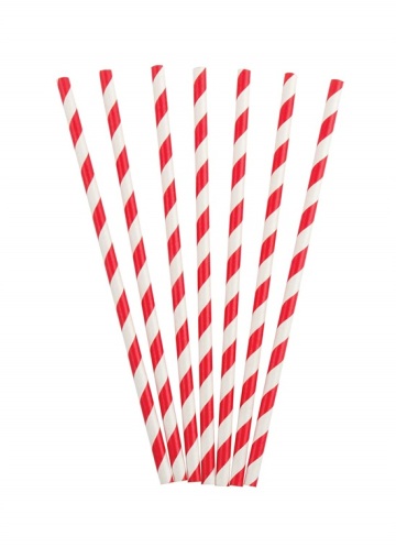 High quality red and white striped straws