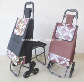 Fold up luggage cart hot sale four wheeled shopping trolley