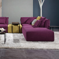 Fabric Upholstered Corner Sleeper Sectional Sofa Set