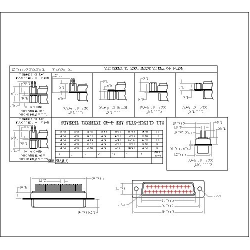 MDP01-FXXXXX D-SUB FEMALE Straight PCB Machine Pin