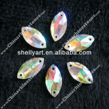 Flat back crystal sew on crystal AB 9x18mm boat AB for dress
