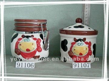 decorative ceramic sugar coffee canister