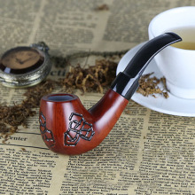Factory direct sale classic mahogany carved smoking pipe