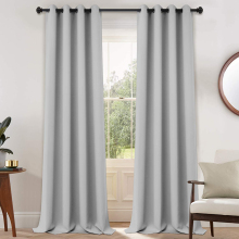 Light Grey Blackout Curtains 108 Inch Long