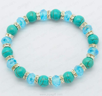 8MM round beads turquoise bracelet