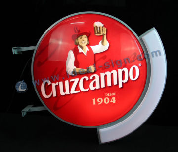 Cruzcampo Acrylic Vacuum Formed Blister Light Box For Business Advertising