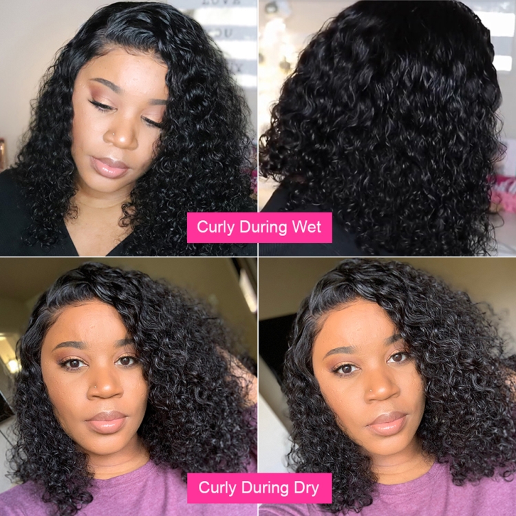 13*4 4*4 13*1 T lace curly bob wig silky Virgin Cuticle Aligned Brazilian natural Human Hair wig wholesale price for black woman
