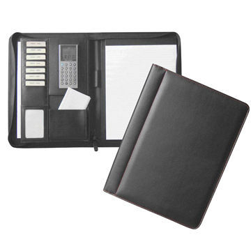 Leather Executive Zip Around Portfolio, Customized Logos are Accepted