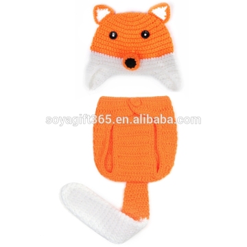 Baby Costume Photo Photography Prop Knit Crochet Beanie Fox Hat Cap