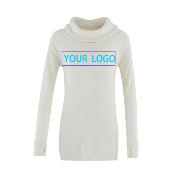 Custom Logo Women's 100% Merino Wool Classic Turtleneck Pullover
