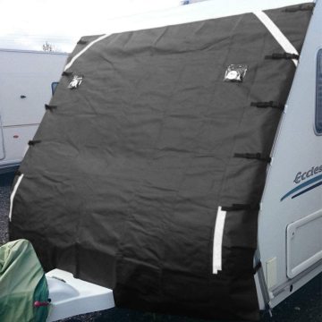 Universal RV Front Towing Cover Caravan Front Towing Non-woven Cover with LED Lights Protector