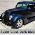 Super gloss dark blue car vinyl wrap.