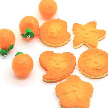 100 Pcs / Lot 19 * 23 MM fruits sucrés Orange charmes résine Orange pendentifs ornements pour porte-clés boucle d&#39;oreille collier fabrication de bijoux bricolage