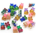 Glittering Sweet Gummy Bear Gradient Couleur Flatback Résine Cabochons Charmes Pour Accessoires De Chapeaux