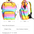 Rainbow Gradient Mommy Backpack Luar Perjalanan Luar