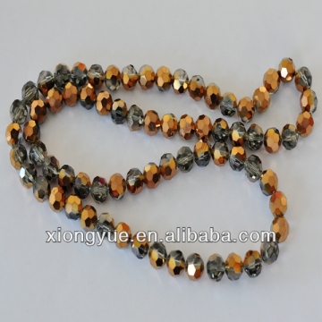 Fashion copper plated round crystal beads in strand