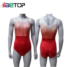 Sleeveless Gradient Red Gymnastic Leotards
