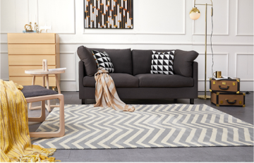 Microfiber Rug with Geometric Design for Living Room